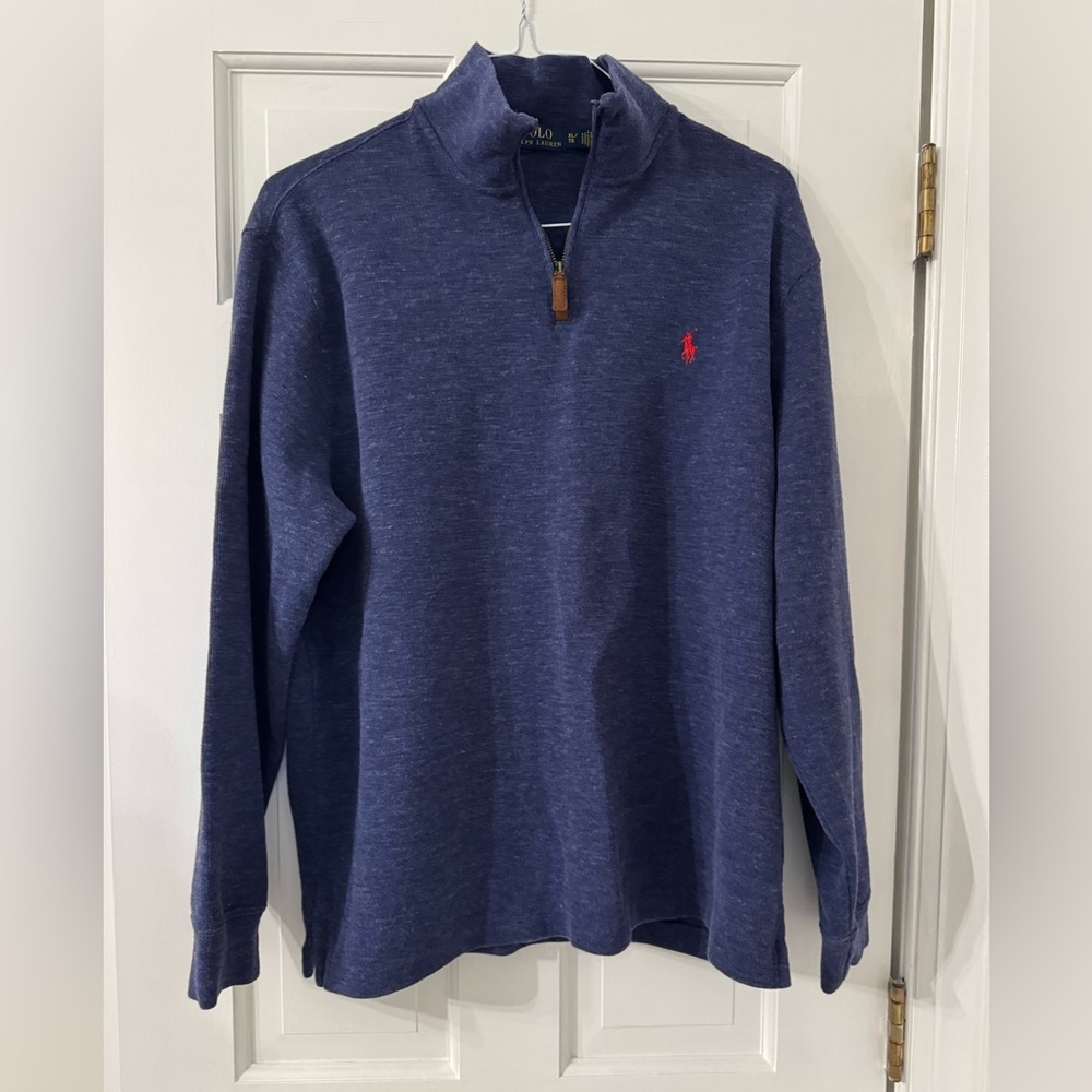 Polo Ralph Lauren Heathered Blue 1/4 Zip PulloverSize XL - Bx2